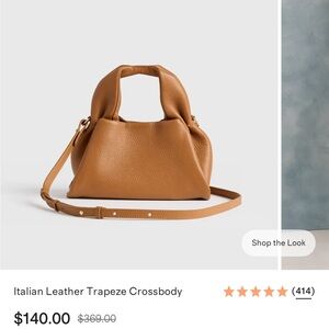 Quince Italian Leather Trapeze Crossbody - Tan